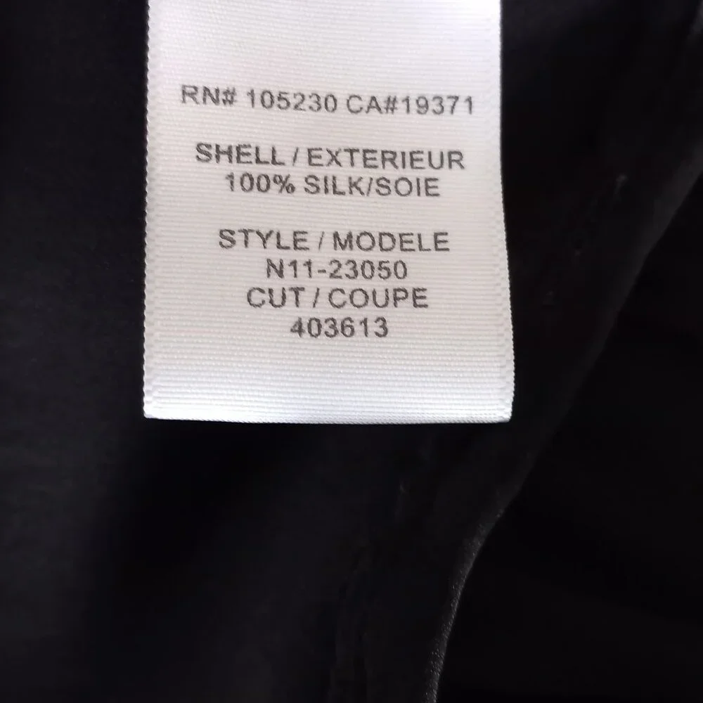 JOIE (ANTHROPOLOGIE) black silk sleeveless peplum blouse with bow - Picture 9 of 9